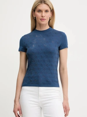 Guess t-shirt damski kolor niebieski W4BI26 J1314