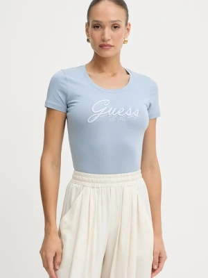Guess t-shirt damski kolor niebieski W5YI46 J1314