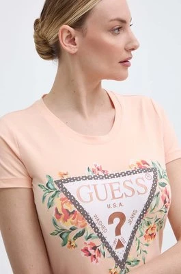 Guess t-shirt damski kolor pomarańczowy W4GI24 J1314