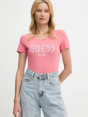 Guess t-shirt damski kolor pomarańczowy W5YI05 J1314