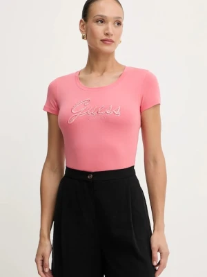 Guess t-shirt damski kolor pomarańczowy W5YI46 J1314