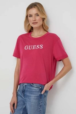 Guess t-shirt DEANA damski kolor różowy V4RI13 KB9I0