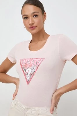 Guess t-shirt damski kolor różowy W4GI21 J1314
