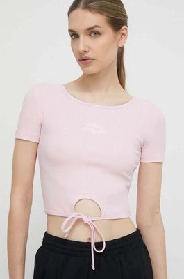 Guess t-shirt NYRA damski kolor różowy V4GP03 KBCO2