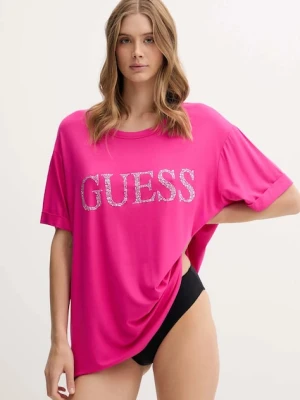 Guess t-shirt damski kolor różowy E5GI07 K68D2
