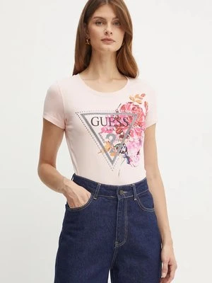 Guess t-shirt damski kolor różowy W4BI23 J1314