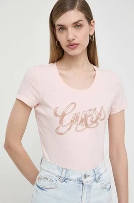 Guess t-shirt damski kolor różowy W4GI30 J1314