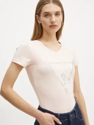 Guess t-shirt damski kolor różowy W5RI21 J1314