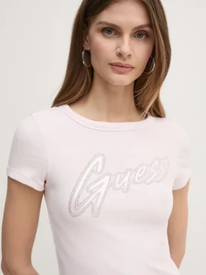 Guess t-shirt damski kolor różowy W5RI68 KA0H1