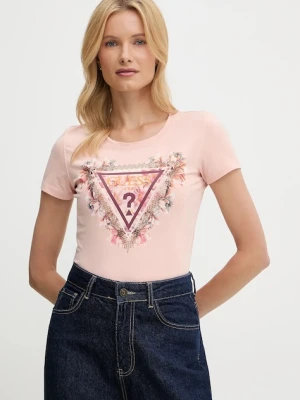 Guess t-shirt damski kolor różowy W5YI08 J1314