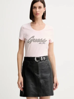 Guess t-shirt damski kolor różowy W5YI16 J1314