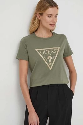 Guess t-shirt damski kolor zielony W4RI69 J1314