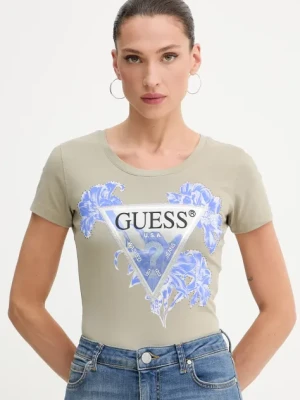 Guess t-shirt damski kolor zielony W5GI08 J1314