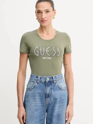Guess t-shirt damski kolor zielony W5YI05 J1314