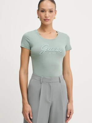 Guess t-shirt damski kolor zielony W5YI46 J1314