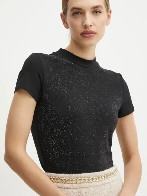 Guess T-shirt damski z bawełną czarny