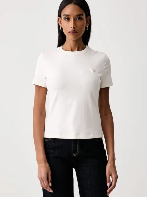 Guess T-shirt damski z bawełną SONIA beżowy