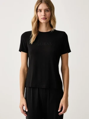 Guess T-shirt damski z modalem MARIKA czarny