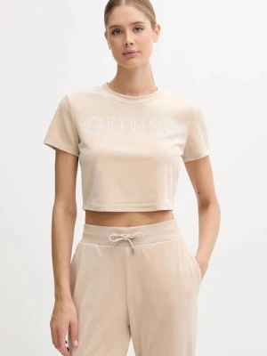 Guess t-shirt dziecięcy COUTURE damski kolor beżowy V3BI01 K0232