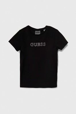 Guess t-shirt dziecięcy kolor czarny