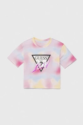 Guess t-shirt dziecięcy kolor różowy J4YI09 K6YW3