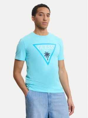 Guess T-Shirt F6GI09 J1314 Niebieski Slim Fit