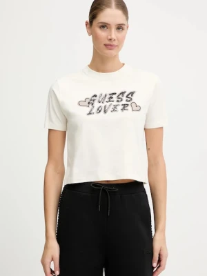 Guess t-shirt FOSCA damski kolor beżowy V5BI06 J1314
