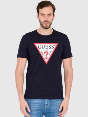 GUESS T-shirt granatowy slim fit