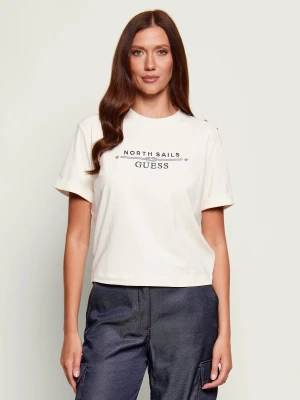 GUESS T-shirt Guess x North Sails | Regular Fit beżowy
