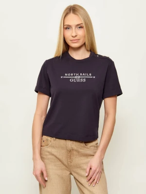 GUESS T-shirt Guess x North Sails | Regular Fit granatowy