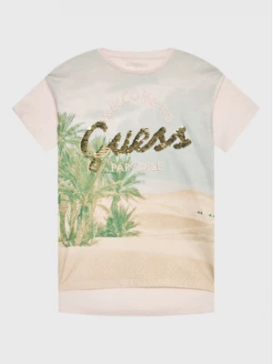 Guess T-Shirt J3GI16 K6XN3 Beżowy Oversize