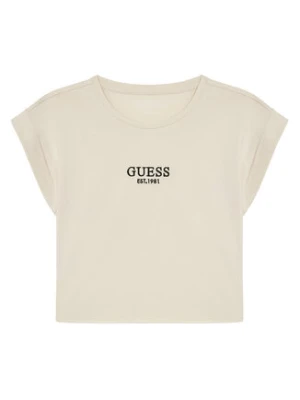 Guess T-Shirt J4BI34 J1314 Beżowy Boxy Fit