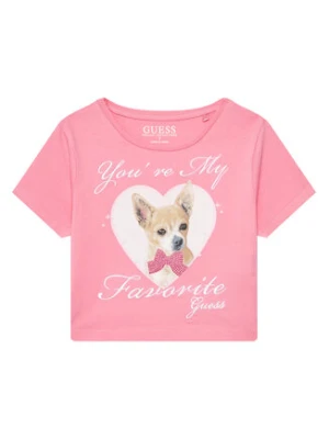 Guess T-Shirt J5YI08 K6YW4 Różowy Regular Fit