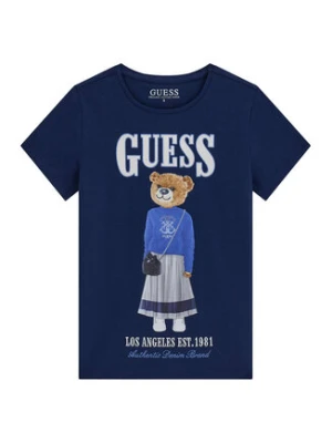 Guess T-Shirt J6RI10 K6YW4 Granatowy Regular Fit