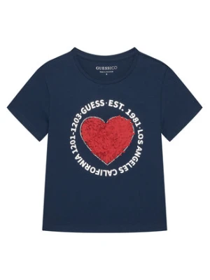 Guess T-Shirt J6RI24 K6YW4 Granatowy Regular Fit
