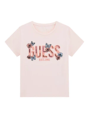 Guess T-Shirt J6RI34 K6YW4 Różowy Regular Fit