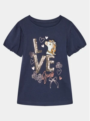 Guess T-Shirt K4RI16 K6YW4 Granatowy Regular Fit