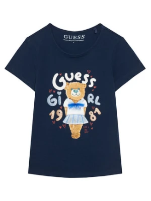 Guess T-Shirt K6RI03 K6YW4 Granatowy Regular Fit