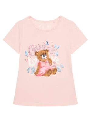 Guess T-Shirt K6RI03 K6YW4 Różowy Regular Fit