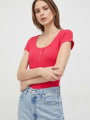Guess t-shirt KARLEE damski kolor różowy W2YP24 KBCO2