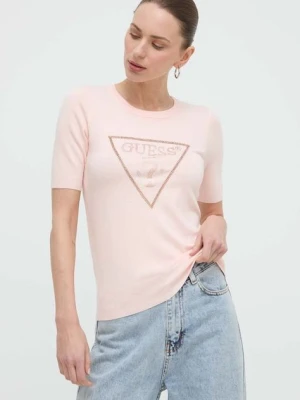 Zdjęcie produktu Guess t-shirt KAYLA damski kolor różowy W4GR23 Z2NQ2