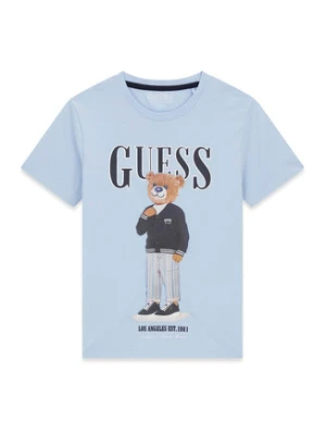 Guess T-Shirt L6GI09 K8HM4 Błękitny Regular Fit