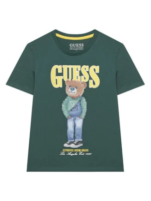 Guess T-Shirt L6RI11 K8HM4 Zielony Regular Fit