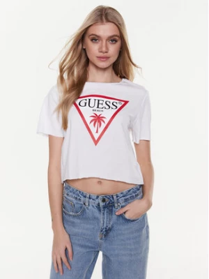 Guess T-Shirt Logo E02I01 JA914 Biały Boxy Fit