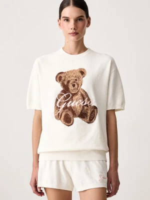 Guess T-shirt lounge damski ARIA beżowy