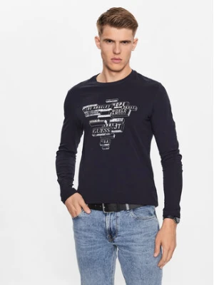 Guess T-Shirt M3YI25 J1314 Granatowy Slim Fit