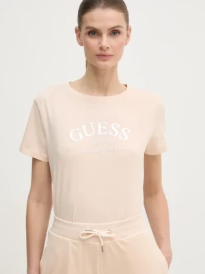Guess t-shirt MARGOT damski kolor beżowy V5RI16 J1314