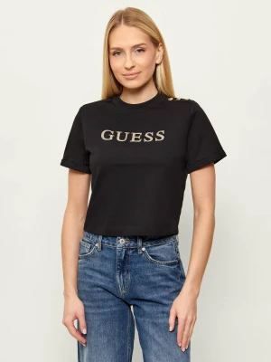 GUESS T-shirt MARINA | Cropped Fit czarny