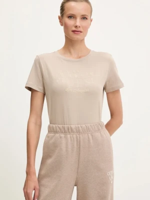 Guess t-shirt MARINA damski kolor beżowy V5YI13 J1314