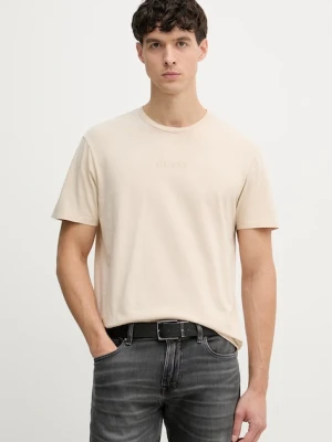 Guess t-shirt męski bawełniany beżowy